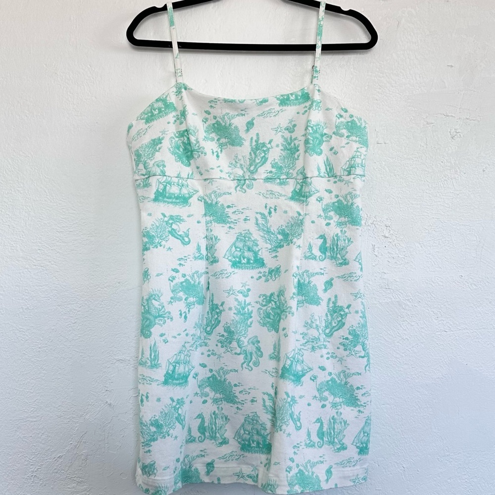Avec Les Filles Sea Print Mini Dress